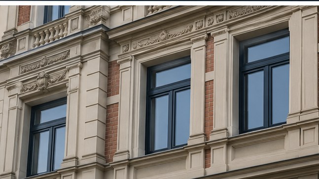 Energetische Sanierung an einer historischen Altbaufassade