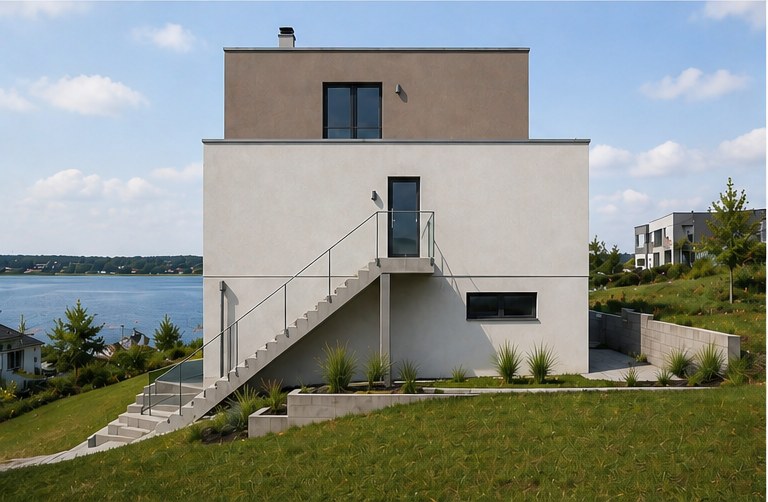 Wohnhaus Kap Zwenkau, Erdgeschoss und Terrasse