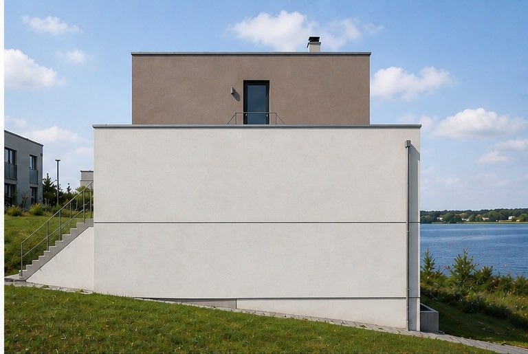 Wohnhaus Kap Zwenkau, Ansicht Süd-Ost, Seeseite