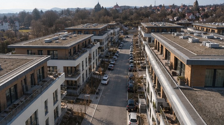 Mehrfamilienhaus-Wohnquartier in der Wetterau, Architektenplanung
