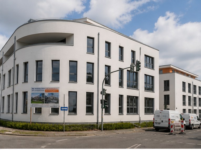 Volksbank Butzbach, Seitenansicht mit Eingang